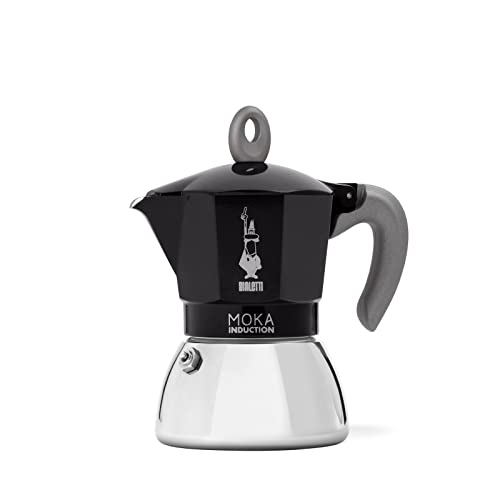 Bialetti – Moka Induction, Moka Pot, Suitable for all Types of Hobs, 6 Cups Espresso (7.9 Oz Espresso), Black