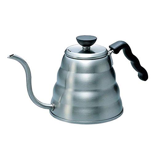 Hario V60 “Buono” Drip Kettle Stovetop Gooseneck Coffee Kettle 1.2L, Stainless Steel, Silver